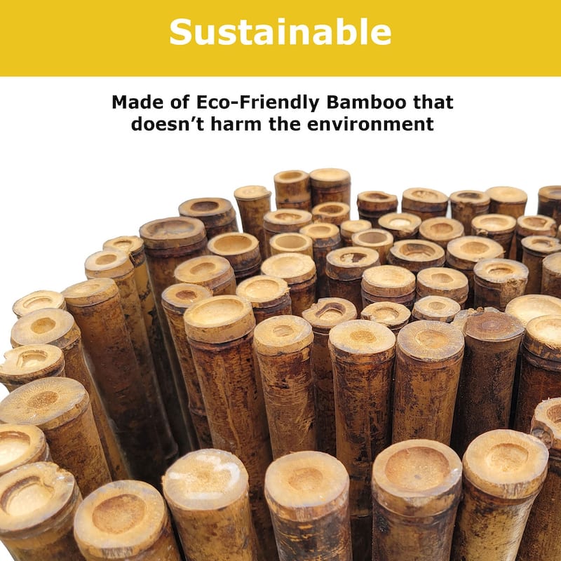 Bamboo Fencing Decorative Rolled Wood Fence Panel Caramel Brown