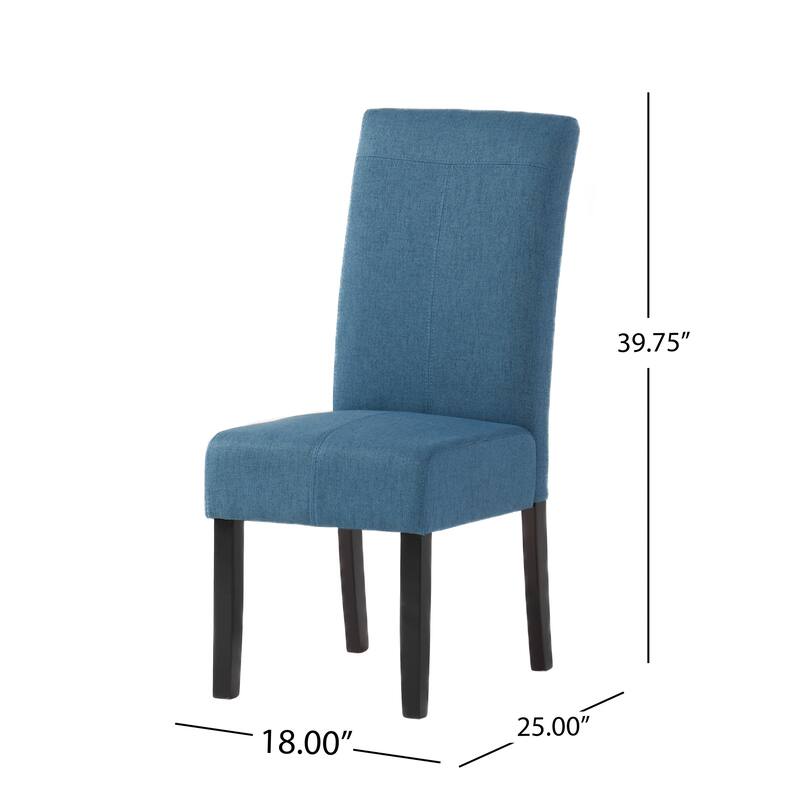 Modern Dining Chairs, Armless Upholstered Dining Chairs with T-Stitch Design, for Dining Rooms, Set of 2, Light Blue