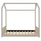 preview thumbnail 3 of 18, Velvet House Bed Full/Twin Size Wood Bed with Roof
