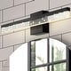 preview thumbnail 1 of 62, JONATHAN Y Baxter 22" 1-Light Modern Contemporary 360-Degree Rotatable Iron/Seeded Acrylic Integrated LED Vanity Light 22" - Black/Clear