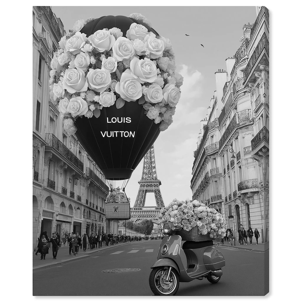 Scooter and Glam Balloon Canvas by Art Remedy, Gallery Wrapped