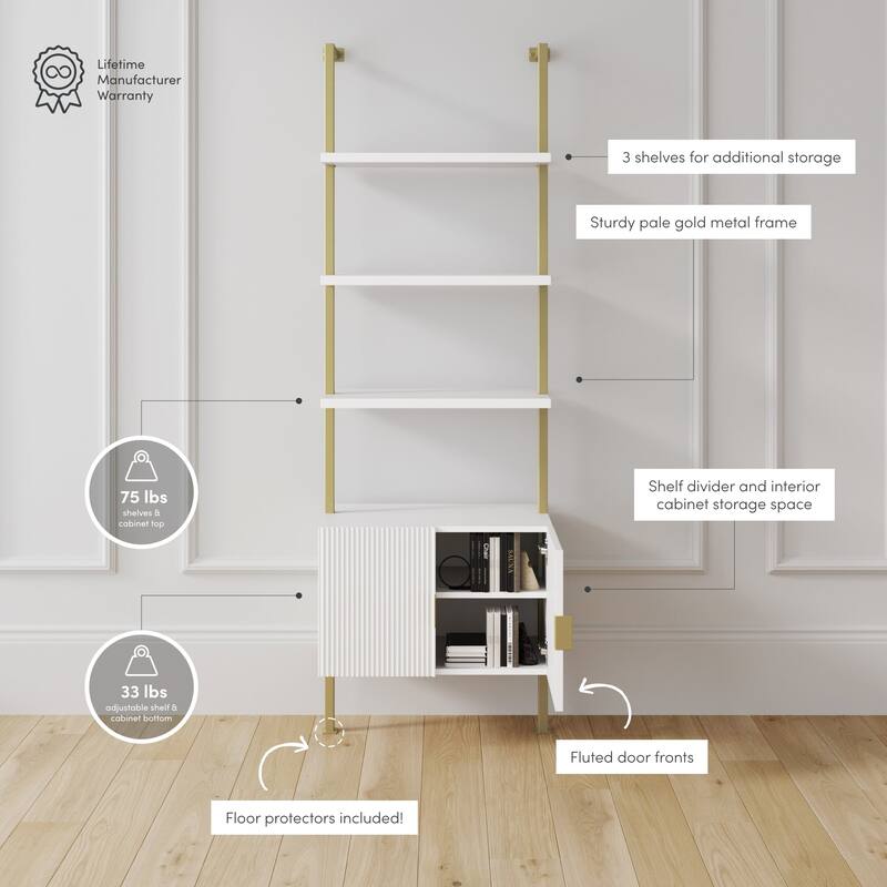 Nathan James Theo Open Shelf Industrial Bookcase with Drawers or Cabinets