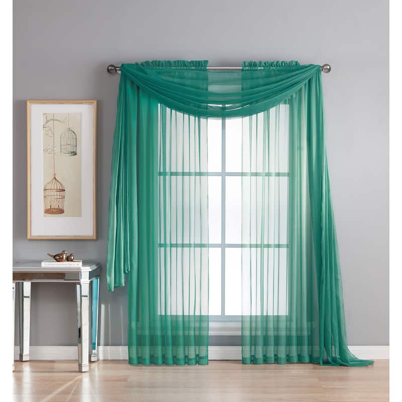 Window Elements Diamond Sheer Voile Extra Wide Curtains (Set of 2)