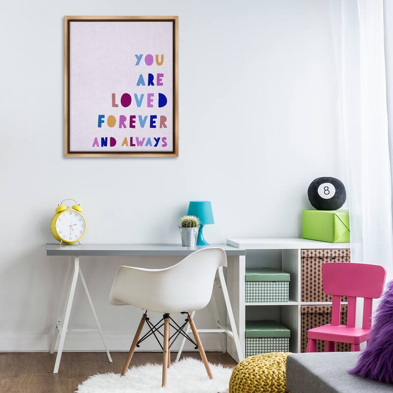 Stupell You Are Loved Forever Framed Floater Canvas Wall Art Design By Leah Straatsma