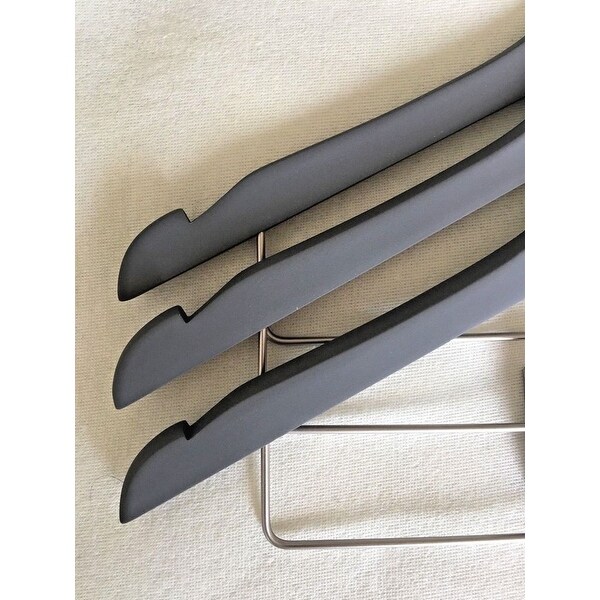 grey wooden coat hangers