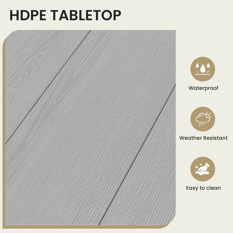 HDPE Indoor/Outdoor Bar Table with Storage Shelves