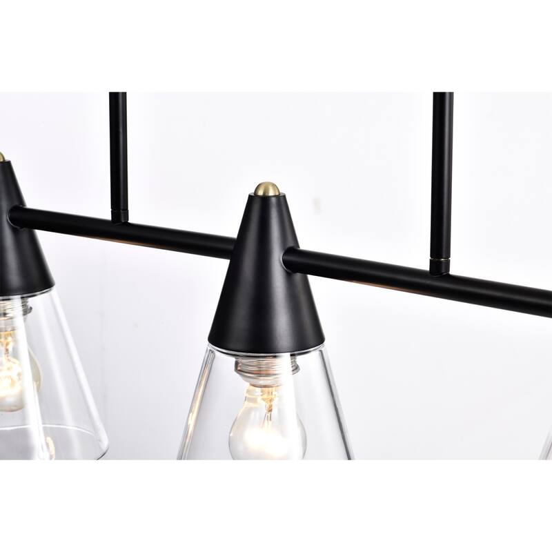 Mooncheeks 10 Inch Modern-Contemporary Style Matte Black Finish Ceiling Pendant Lighted Chandelier 5-Light - N/A