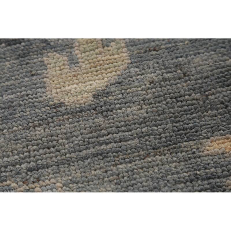 Hand Knotted Oriental 100% Wool Carpet Transitional All-Over Greys & Charcoal Oushak Area Rug - 11' 10'' X 8' 9''