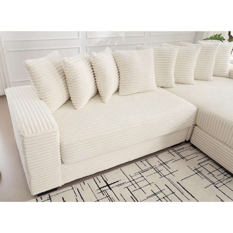 Sofa 111-in Casual Beige 2 -seater Right Reclining Sectional - 8' x 10'