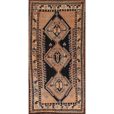 Handmade Oriental Vegetable Dye Qashqai Persian Vintage Area Rug - 4'0"x 8'4"