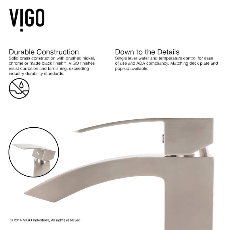 VIGO Duris Single-Handle Single Hole Bathroom Vessel Sink Faucet