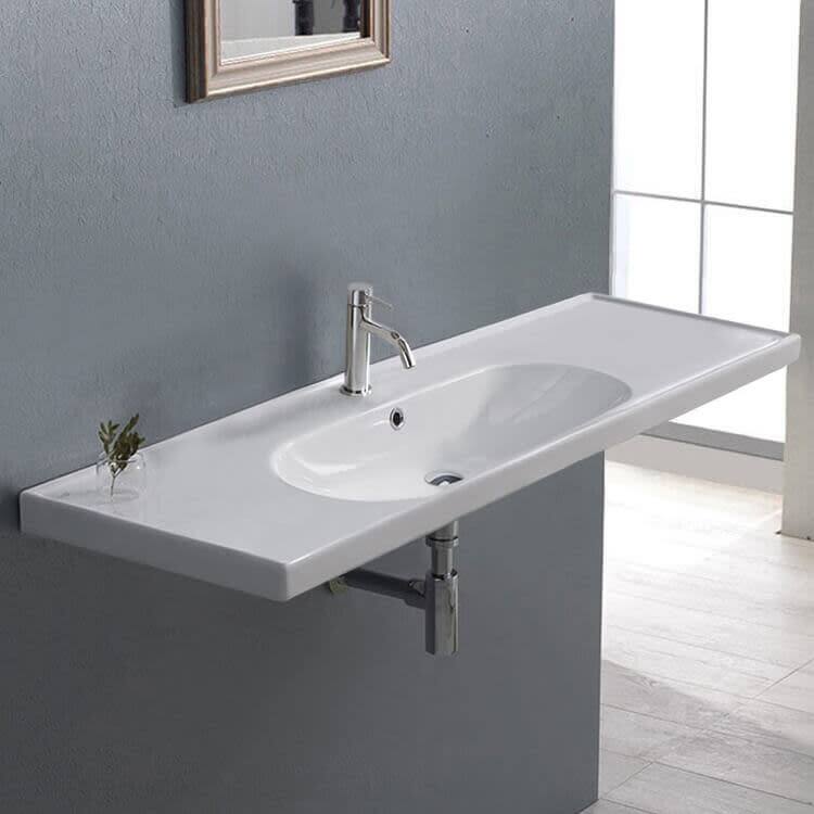 Nameeks CeraStyle 043600-U-One Hole Arya 47-3/8" Rectangular Ceramic
