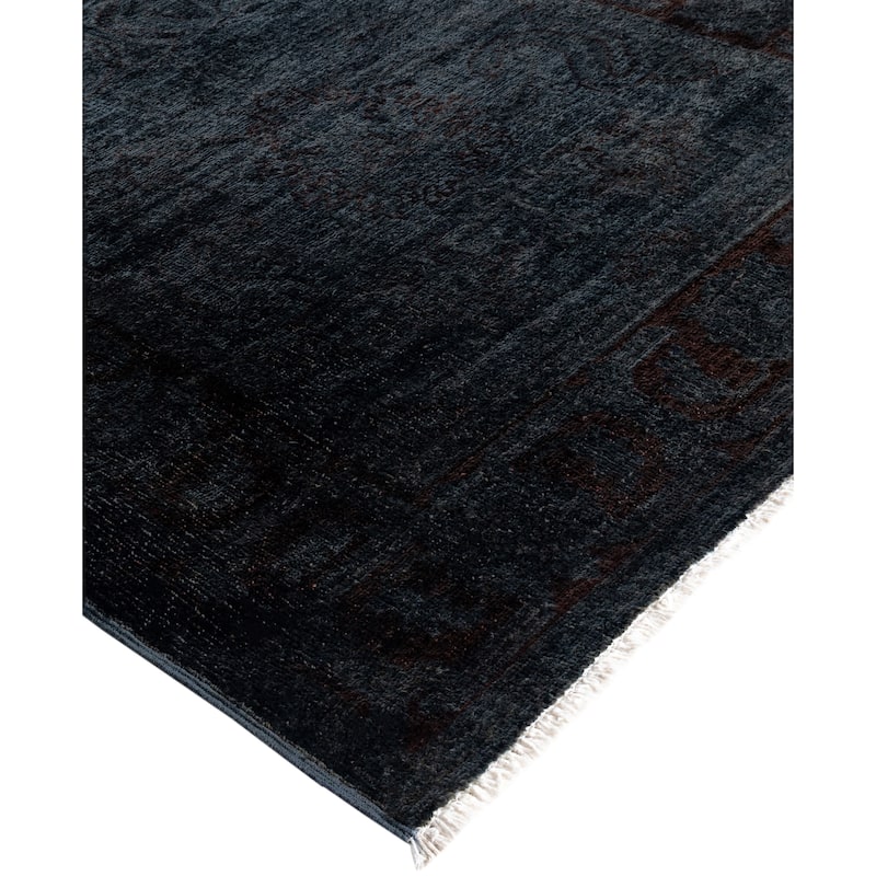 Overdyed One-of-a-Kind Hand-Knotted Area Rug - Black - 3' 0" x 17' 4"