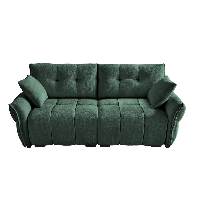 78.7" Chenille 3-Seat Sofa with Tufted Design,High-Resilience Sponge Cushions