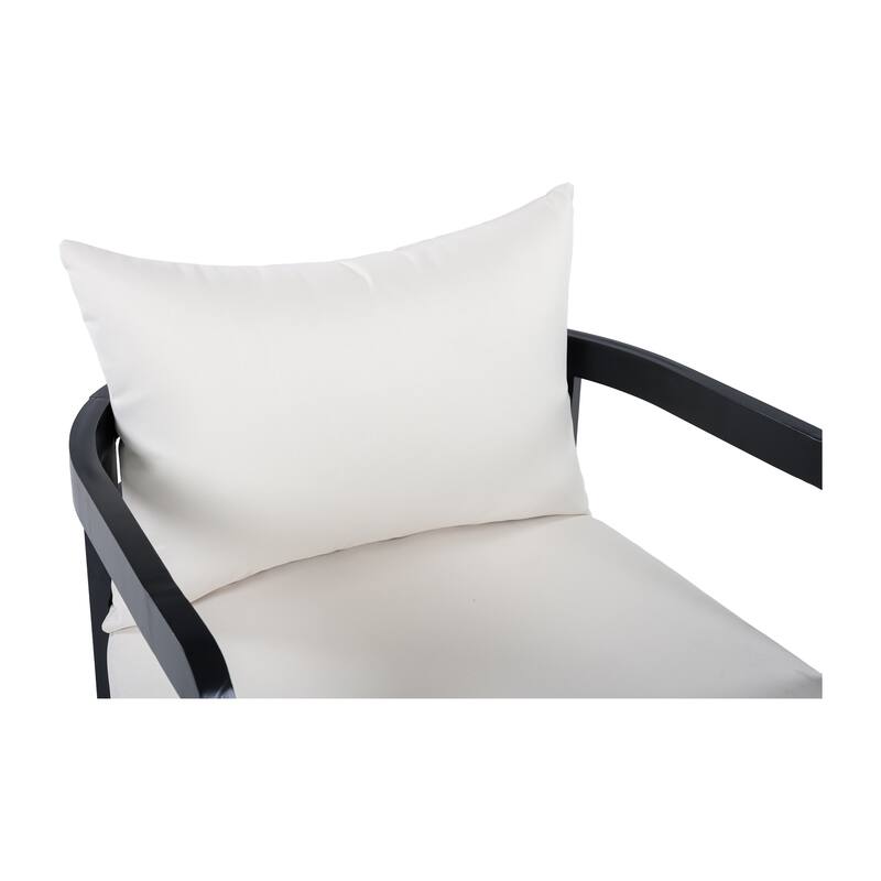Christopher Knight Home - Modern 27.6" Outdoor Curved Back Patio Club Chair with Aluminum Frame & Water-Resistant Cushions