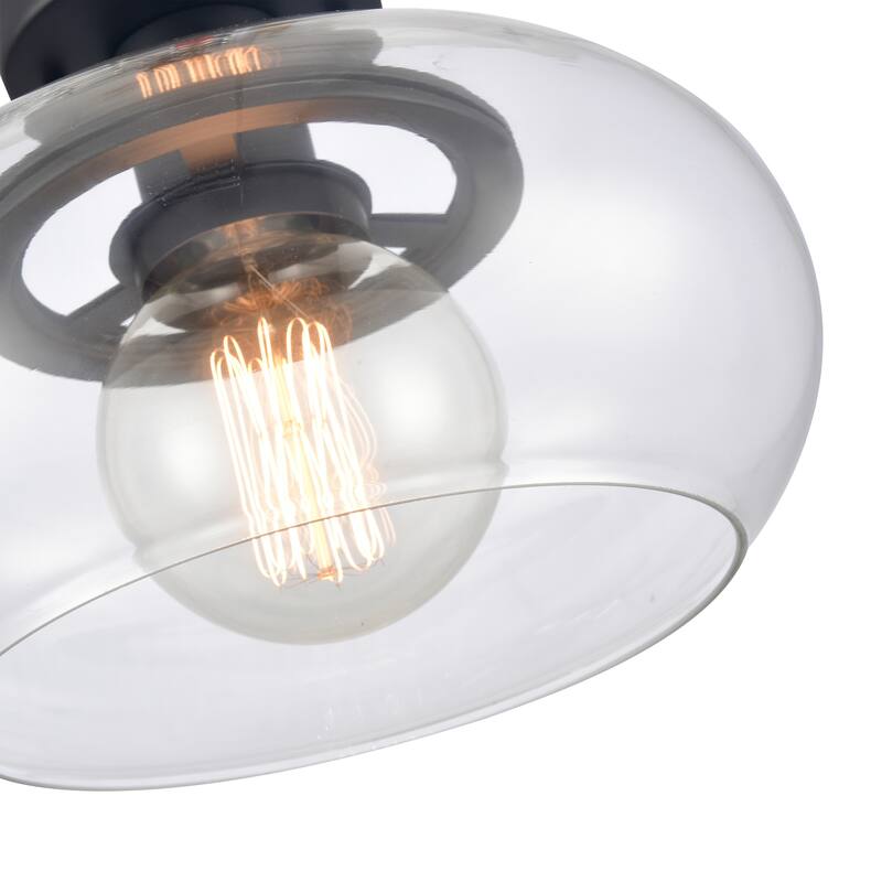 Elk Home Clement Antique Nickel With Glass Shade 1 Light Semi Flush