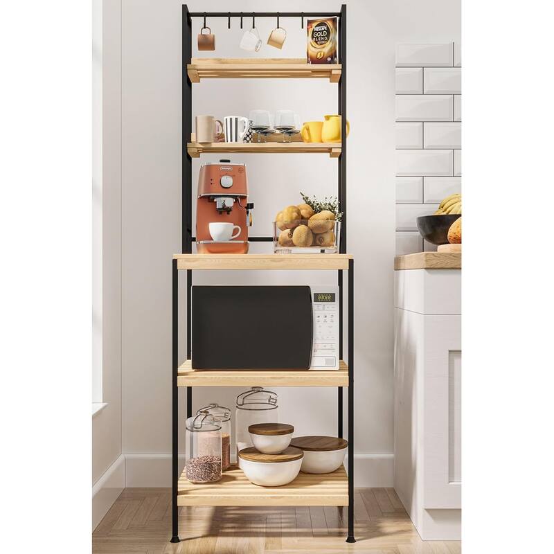 5-Tier Wooden Kitchen Storage Cabinet