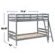 preview thumbnail 3 of 3, Wooden Twin Over Twin Bunk Bed with Ladder in Grey