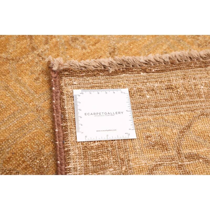 ECARPETGALLERY Hand-knotted Peshawar Ziegler Light Brown Wool Rug - 10'0 x 14'0