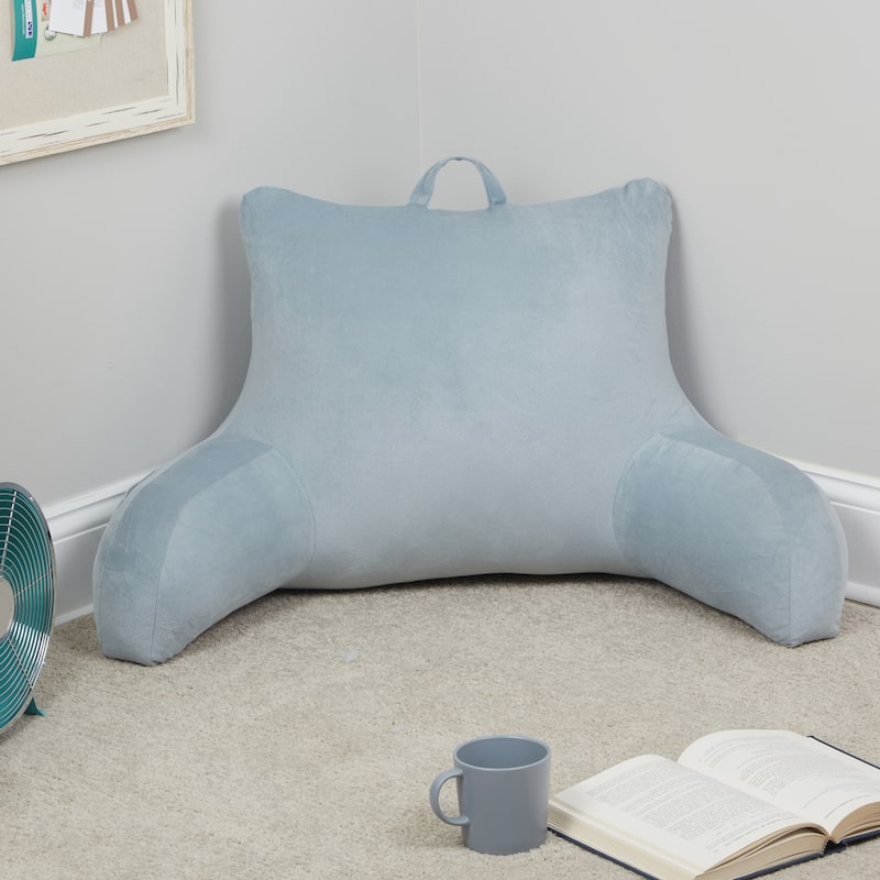 Klear Vu Velour Bed Rest Back Support Pillow with Pocket and Handle