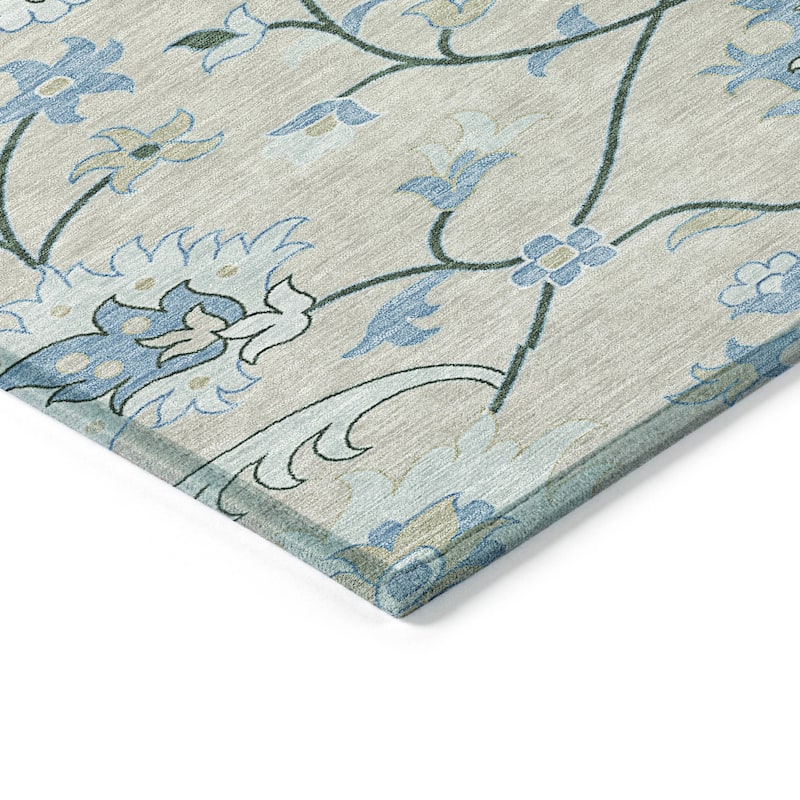 Machine Washable Indoor/ Outdoor Traditional Serena Chantille Rug