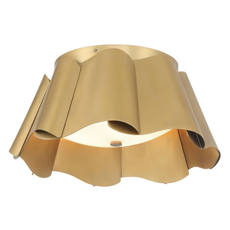 Minka Lavery 3955 Waveform 3 Light 14" Wide Semi-Flush Ceiling Fixture - Legacy Brass
