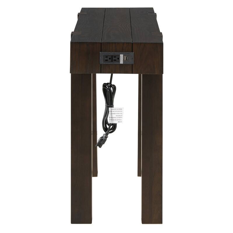 Modern 47.2" Wooden Console Table with Hidden Drawer and Side Power Outlet for Entryway or Living Room