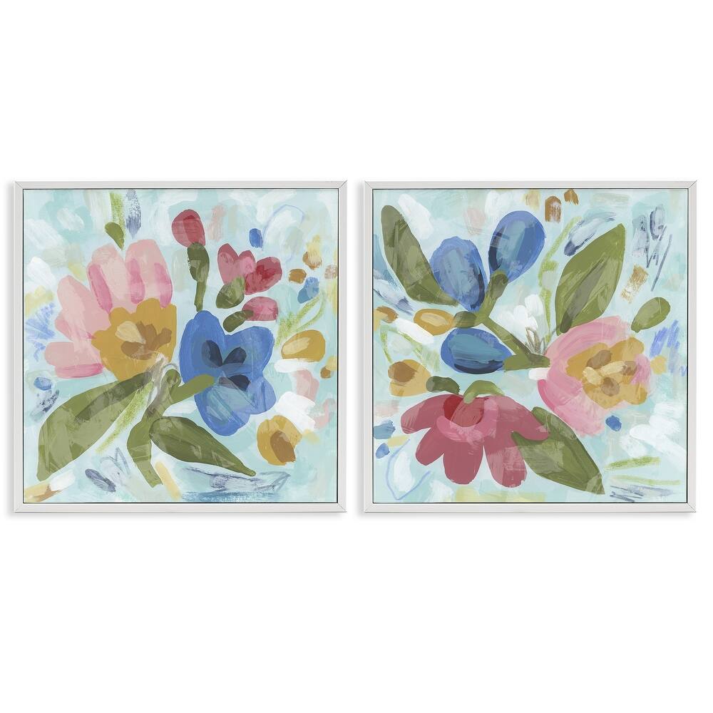 Stupell Eclectic Flower Bundles Framed Giclee Art Design By June Erica Vess (Set of 2)