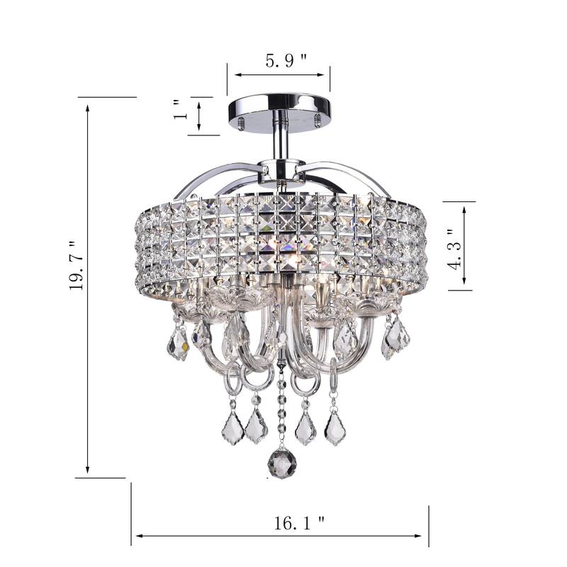 Antares 4-Light Chrome Semi-Flush Mount - Chrome Finish