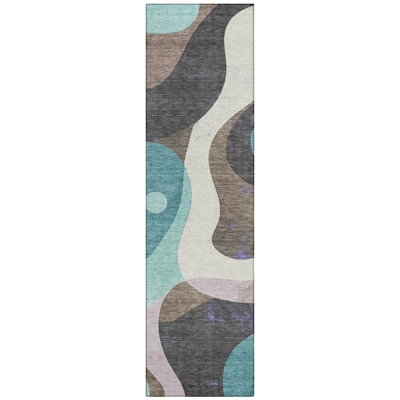 Machine Washable Indoor/Outdoor Casual Contemporary Chantille Rug