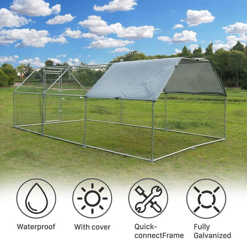 Metal Chicken Coop Walk-in Poultry Cage with Waterproof