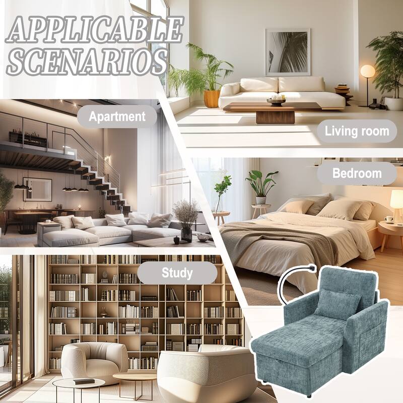 Multifunctional Recliner Sofa - Storage Backrest, Phone Holder, Chenille Leisure Chair - Living Room, Bedroom