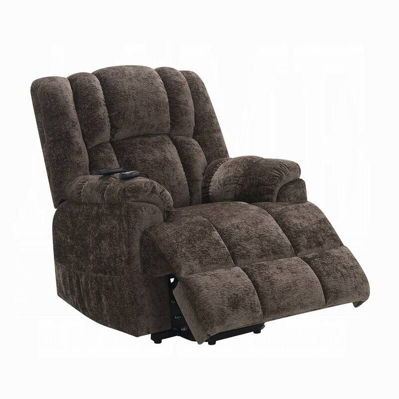 Cassy Power Recliner Chair with Lift, Heating, Massage, Brown Velvet