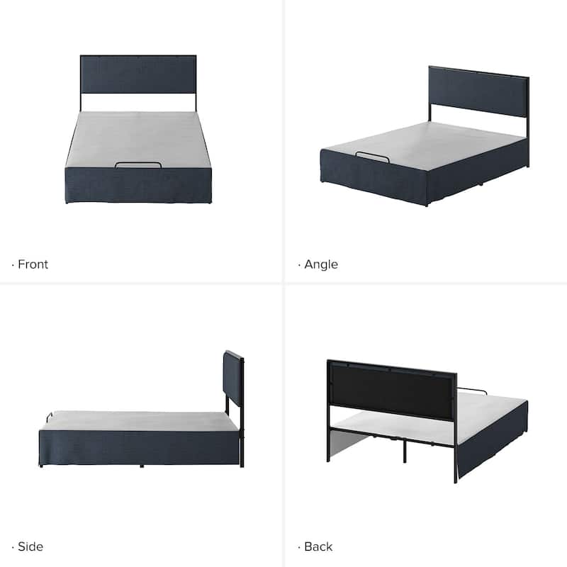 Oliver Modern Washable Slipcover Bed Upholstered Metal by HULALA HOME
