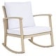 preview thumbnail 41 of 57, SAFAVIEH Daire Outdoor Rocking Chair - 26" W x 31" D x 32" H Beige/White