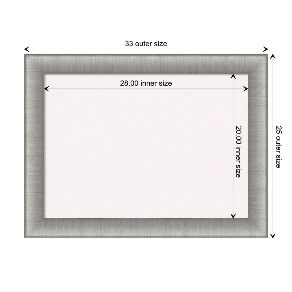 Elegant Brushed Framed White Corkboard Bulletin Board