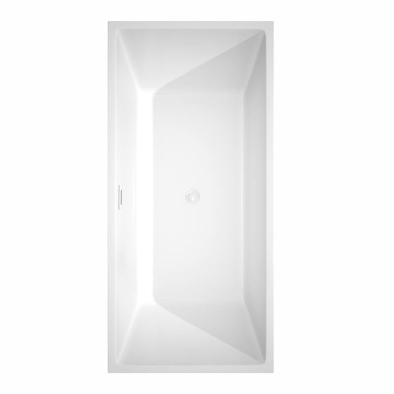 Wyndham Collection Sara 67" Freestanding Soaking Tub with Tub Filler