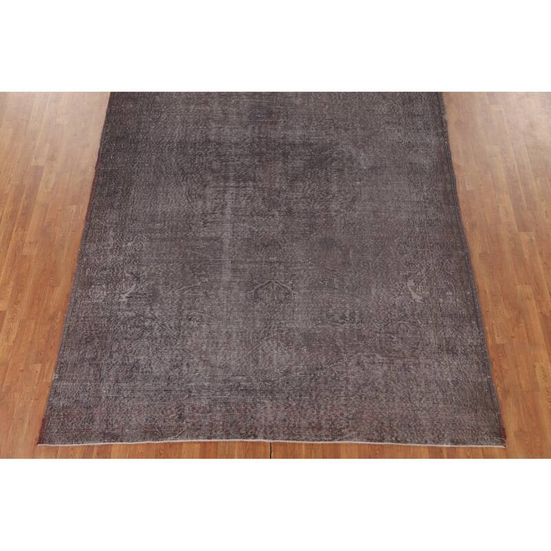 Over-Dyed Anatolian Turkish Vintage Area Rug Handmade Wool Carpet - 7'3" x 10'8"