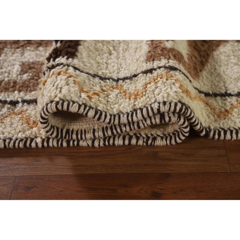 Vegetable Dye Kurdish Runner Rug Handmade Turkish Wool Carpet - 3'4"x 10'7"