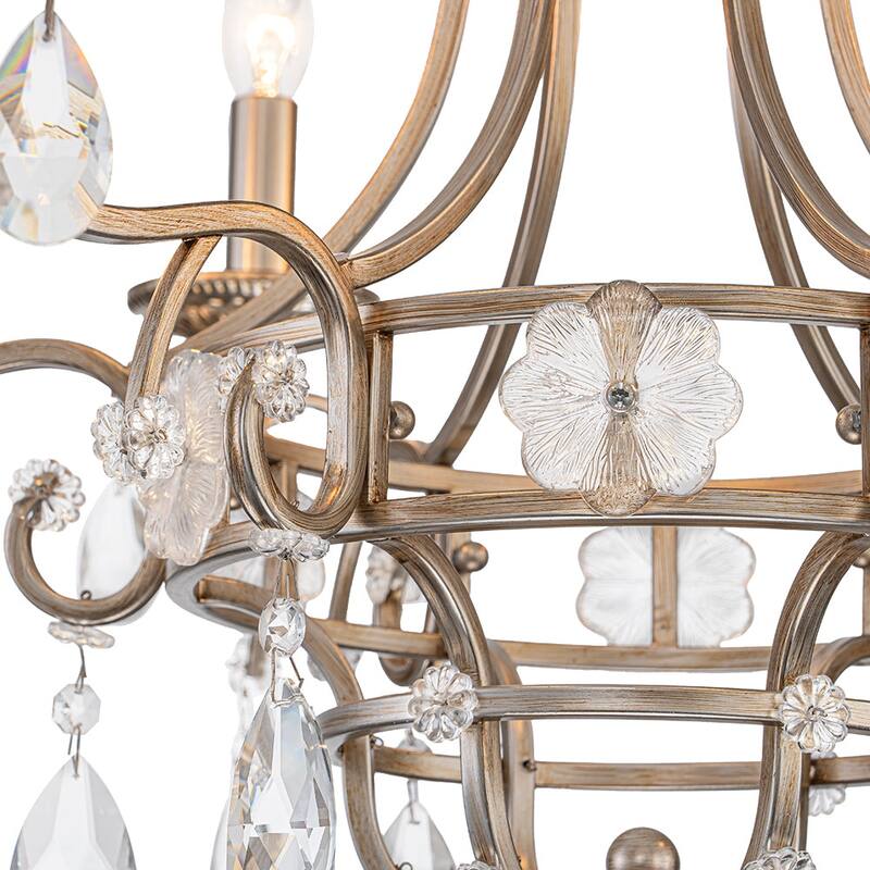 Antique Luxury Crystal Round Empire Candle Style Chandelier