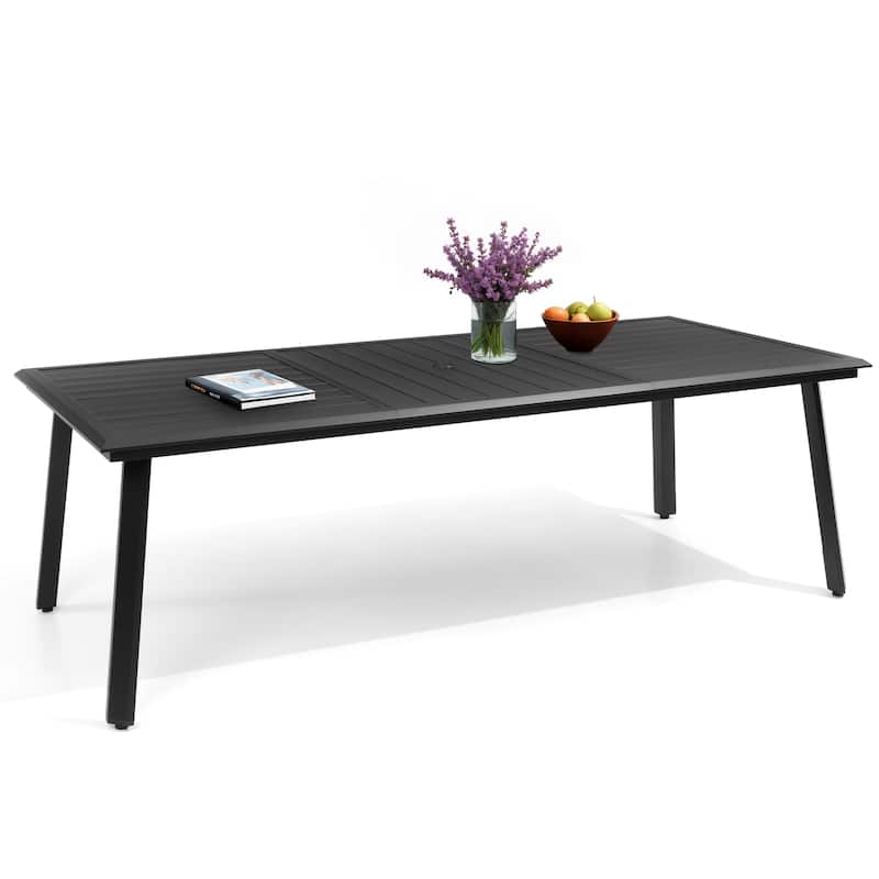 VredHom Outdoor Aluminum Dining Table with Umbrella Hole