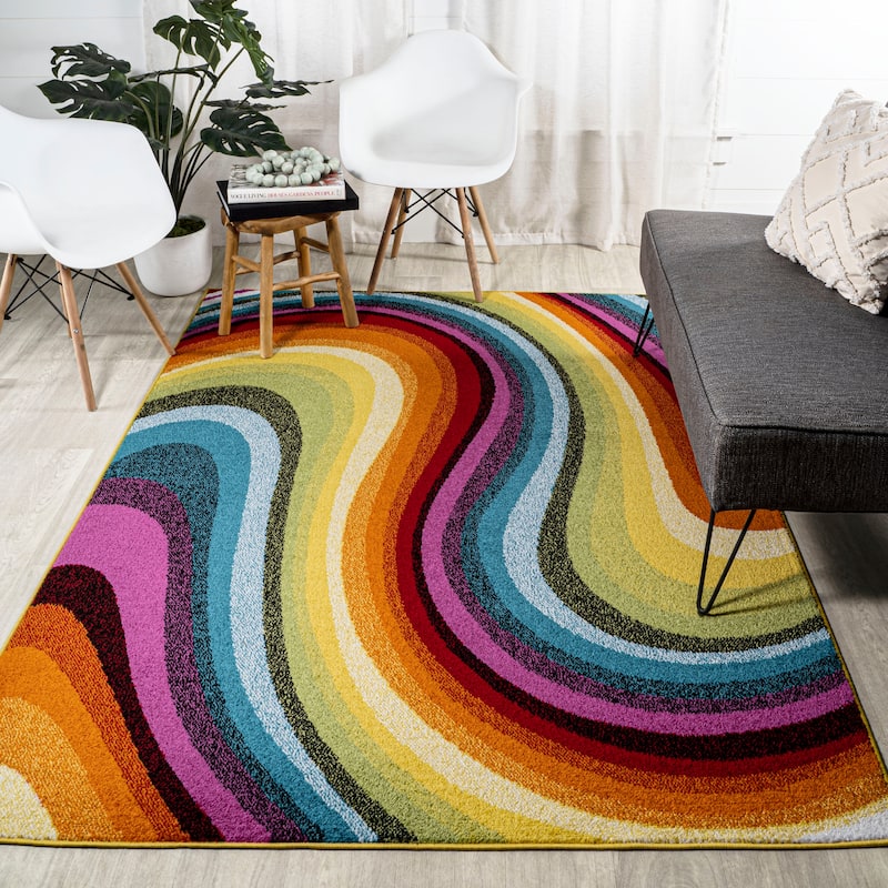 JONATHAN Y Prism Abstract Swirl Area Rug