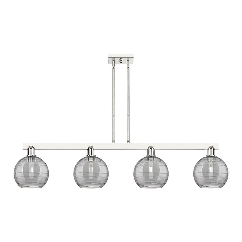 Innovations Lighting Endless Possibilities Arcadia - Athens Deco Swirl - 4 Light 51" Stem Hung Island Light - Polished Nickel