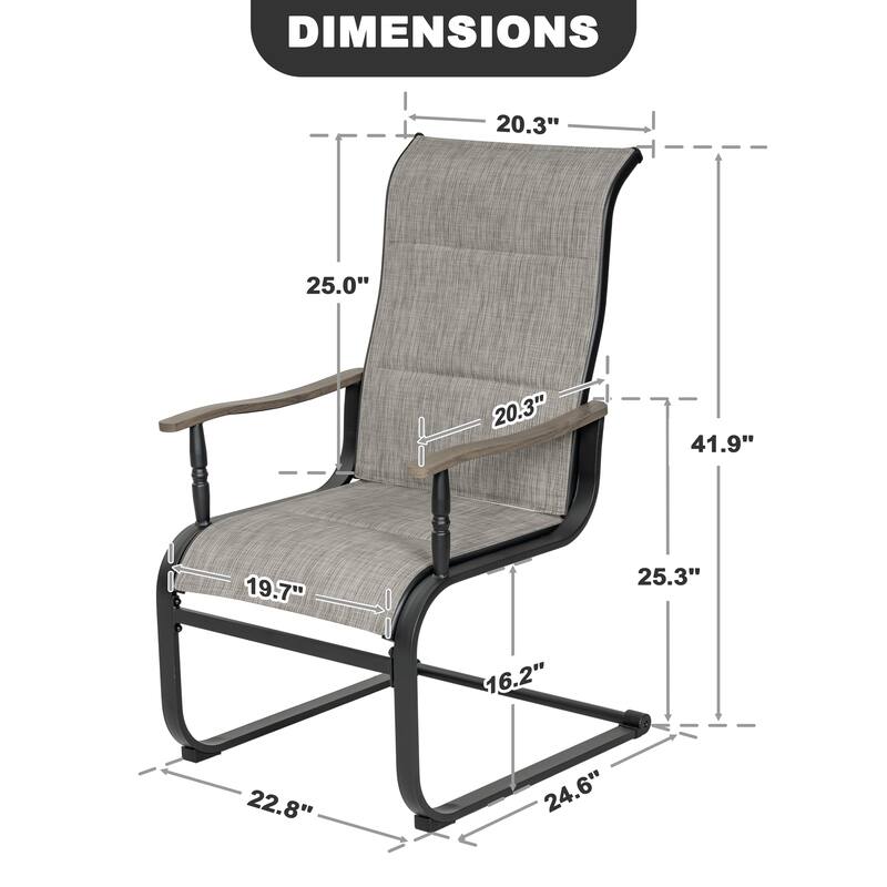 Nuu Garden Outdoor Patio 2-Piece Dining Chairs, Breathable Textilene, Iron Frame