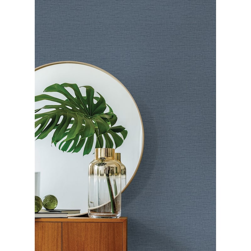 A-Street Prints Salamander Blue Woven Wallpaper