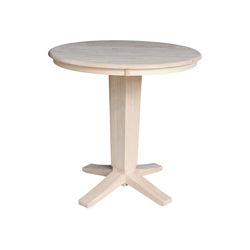 36 in Solid Wood Round Top Counter Height Dining Table with Stools