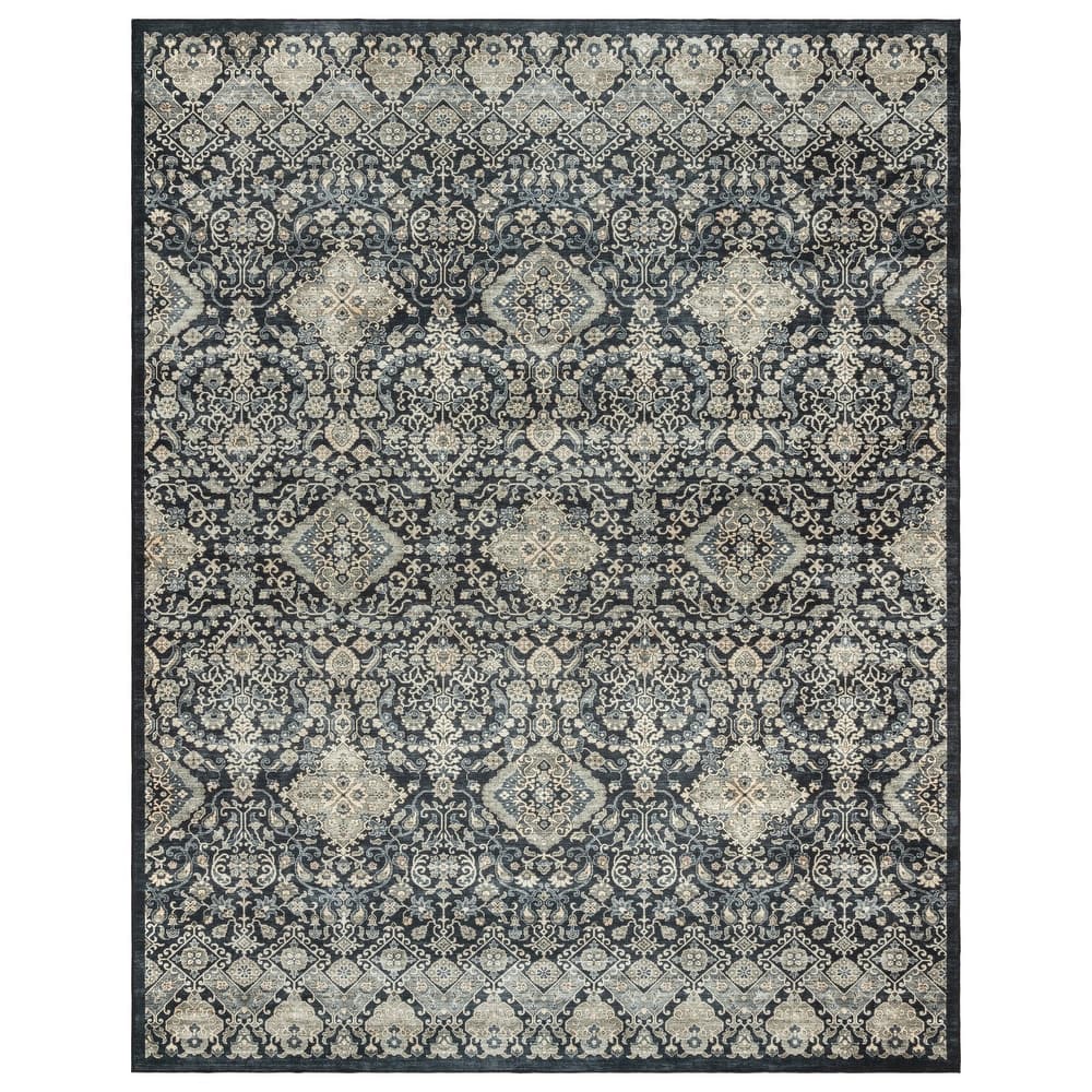 Gertmenian Crystal Print Washable Digital Printed Flat Pile Polyester Slip Resistant Area Rug Collection