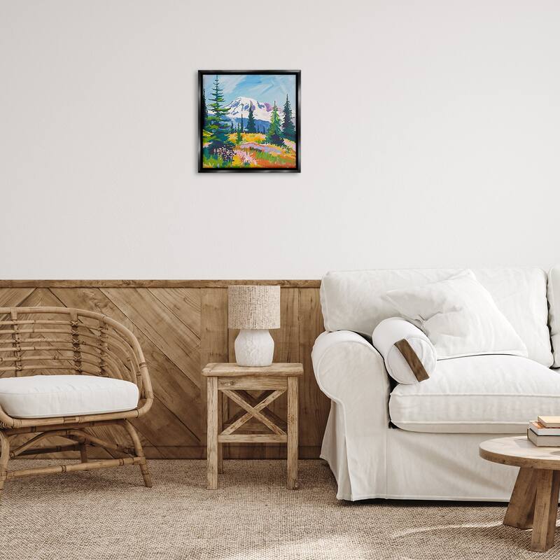 Stupell Peaceful Mountain Valley Scenery Framed Floater Canvas Wall Art Design By Walker Noble