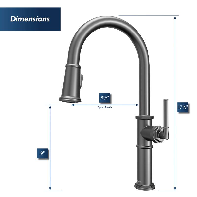 Karran Brampton KKF365 Single Handle Pull Down Sprayer Kitchen Faucet