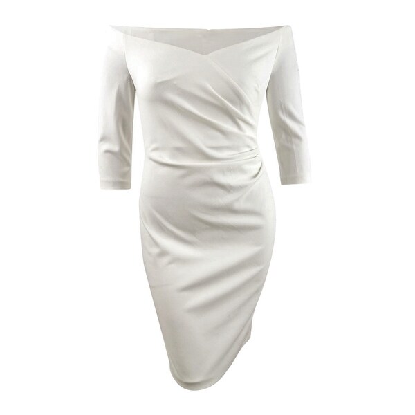 Calvin klein white off the shoulder dress discount